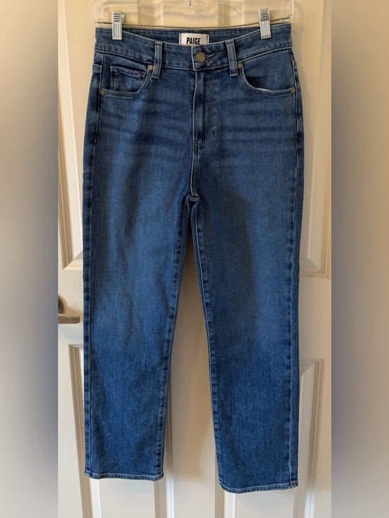 PAIGE Denim - PAIGE Sarah Straight Leg Stretch Denim Jeans, Classic Blue, Size 26